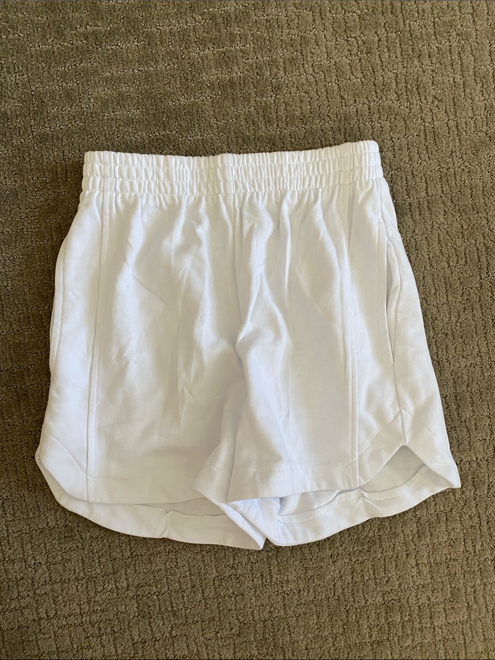 Women’s White Athletic Shorts - Elastic Waist